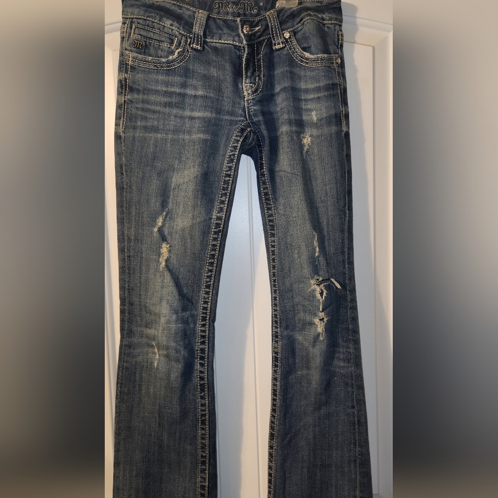 Miss Me Blue Denim Jeans with Stitch Detail